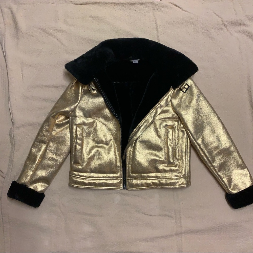 Gold Faux Fur Jacket
